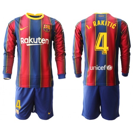 Billiga Fotbollströjor FC Barcelona Ivan Rakitic 4 Barn Hemma tröja 2020/21 Långärmad
